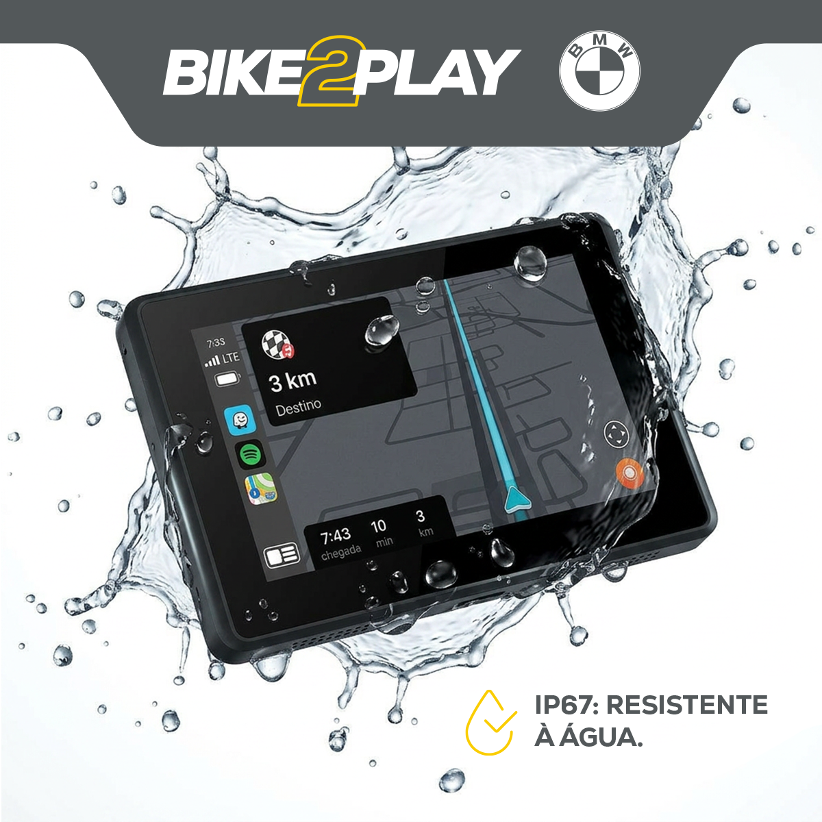Multimídia de 6.2" Para Motos BMW - BIKE2PLAY