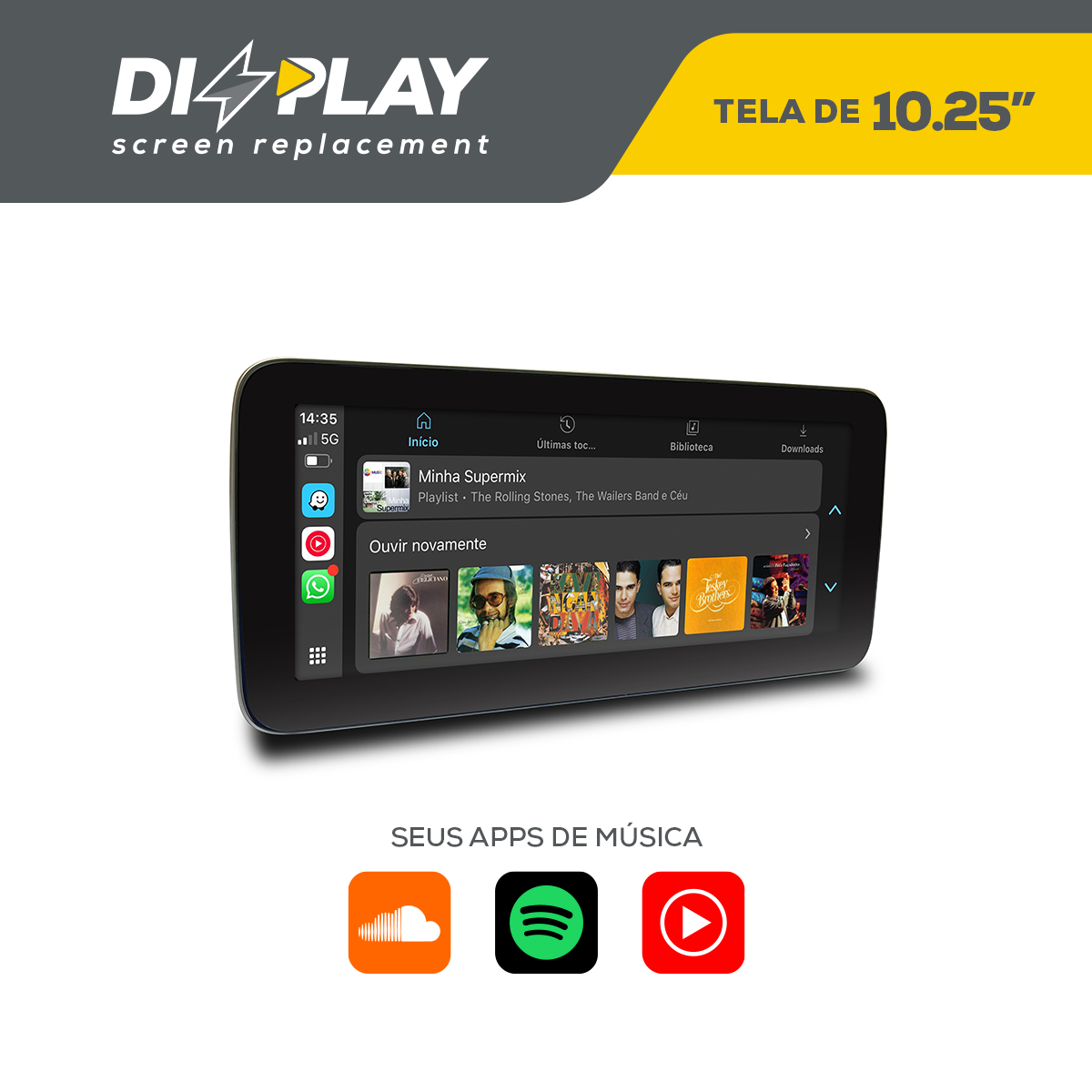 DIZZPLAY Multimídia 10.25" - Mercedes Classe C - NTG45