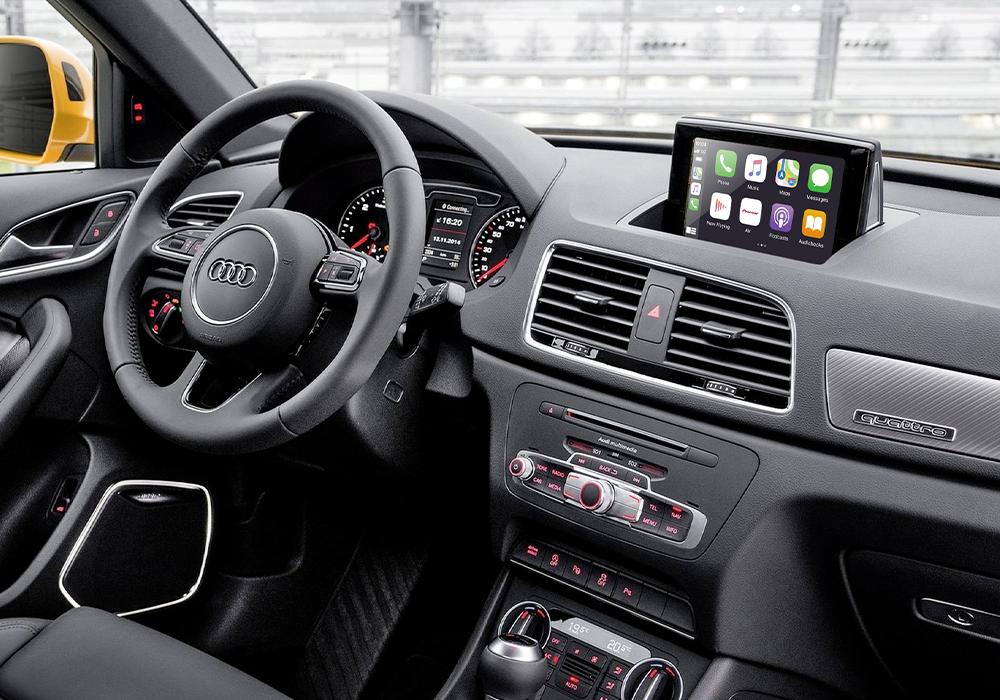 Interface Carplay / Android Auto sem fio compatível com veículos Audi equipados com rádio MMI3G.