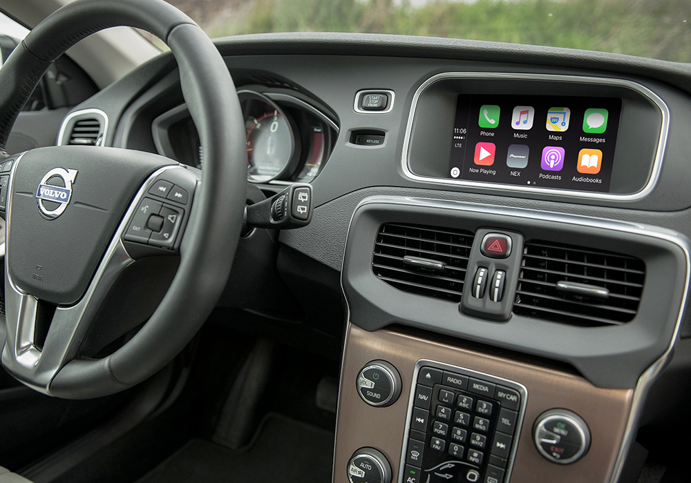 Interface Carplay / Android Auto sem fio compatível com Volvo equipados com rádio Sensus Conect.