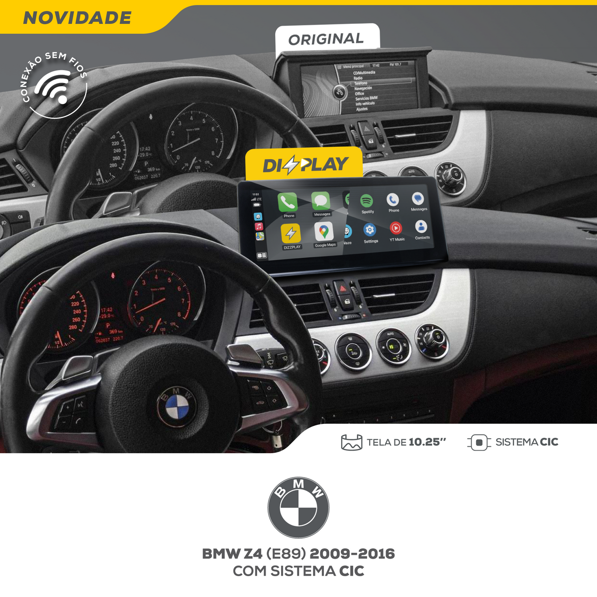 DIZZPLAY Multimídia 10.25" - BMW Z4 - CIC
