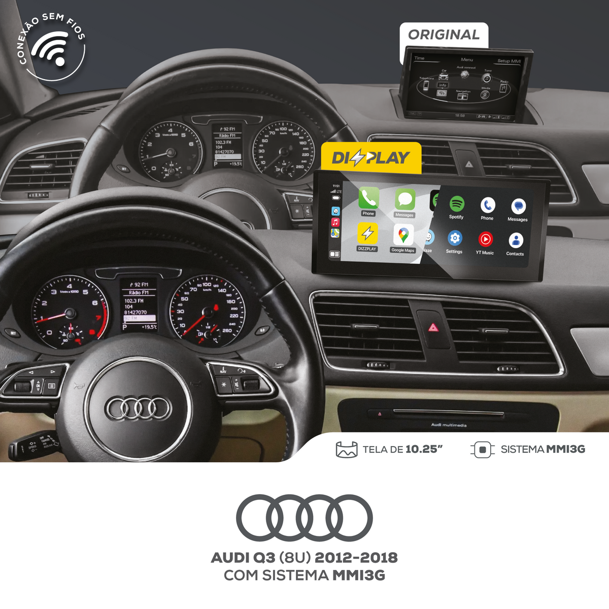 DIZZPLAY Multimídia 10.25" - Audi Q3 - MMI3G