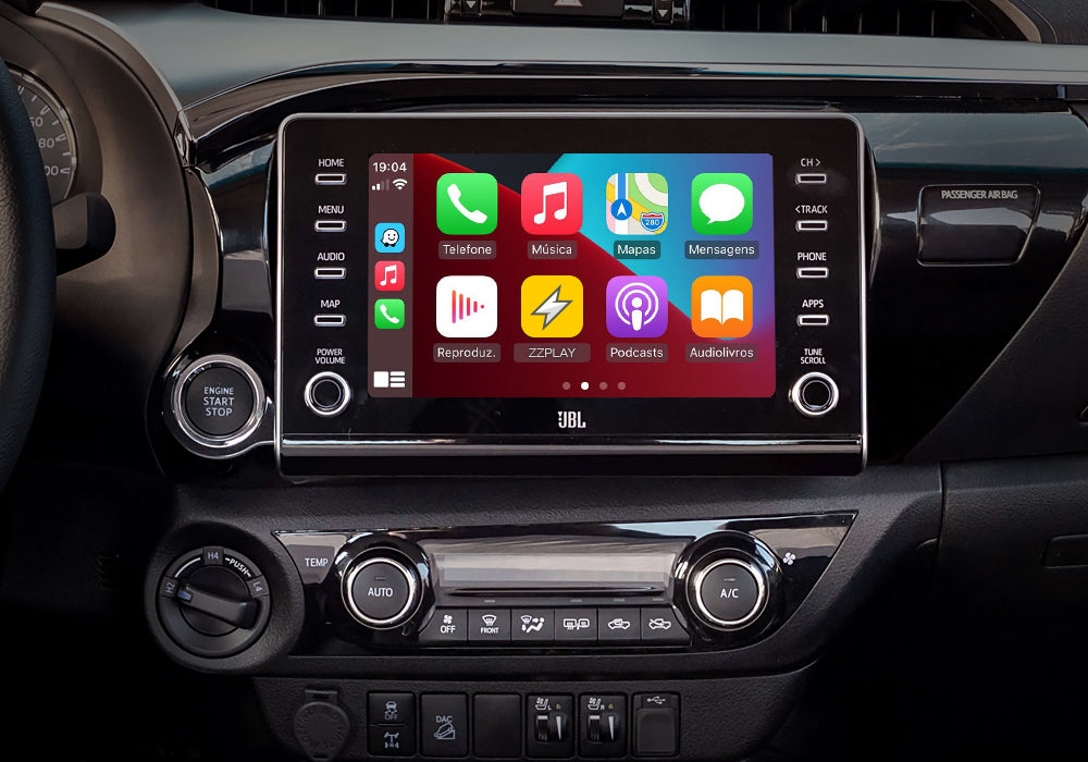 Interface Carplay / Android Auto wireless compatível com Toyota.