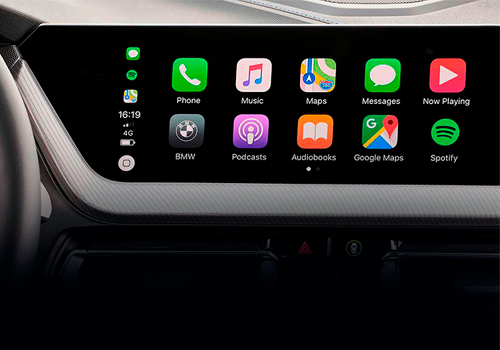 Interface Carplay / Android Auto sem fio compatível com BMW equipados com rádio EVO2.