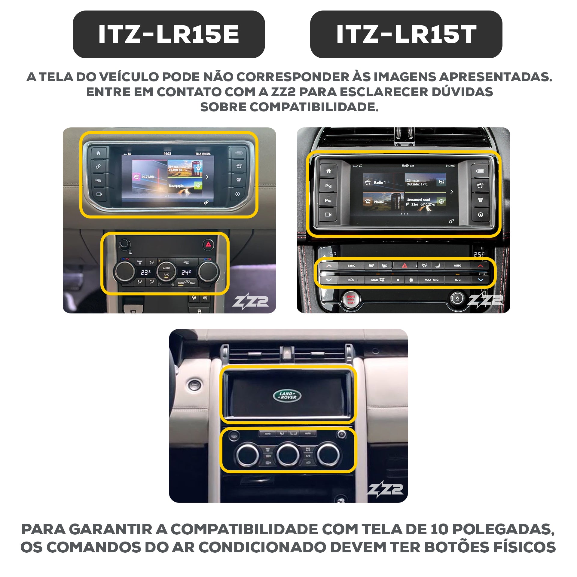 Interface CarPlay Land Rover/Jaguar (ITZ-LR15) – ZZ2 Brasil