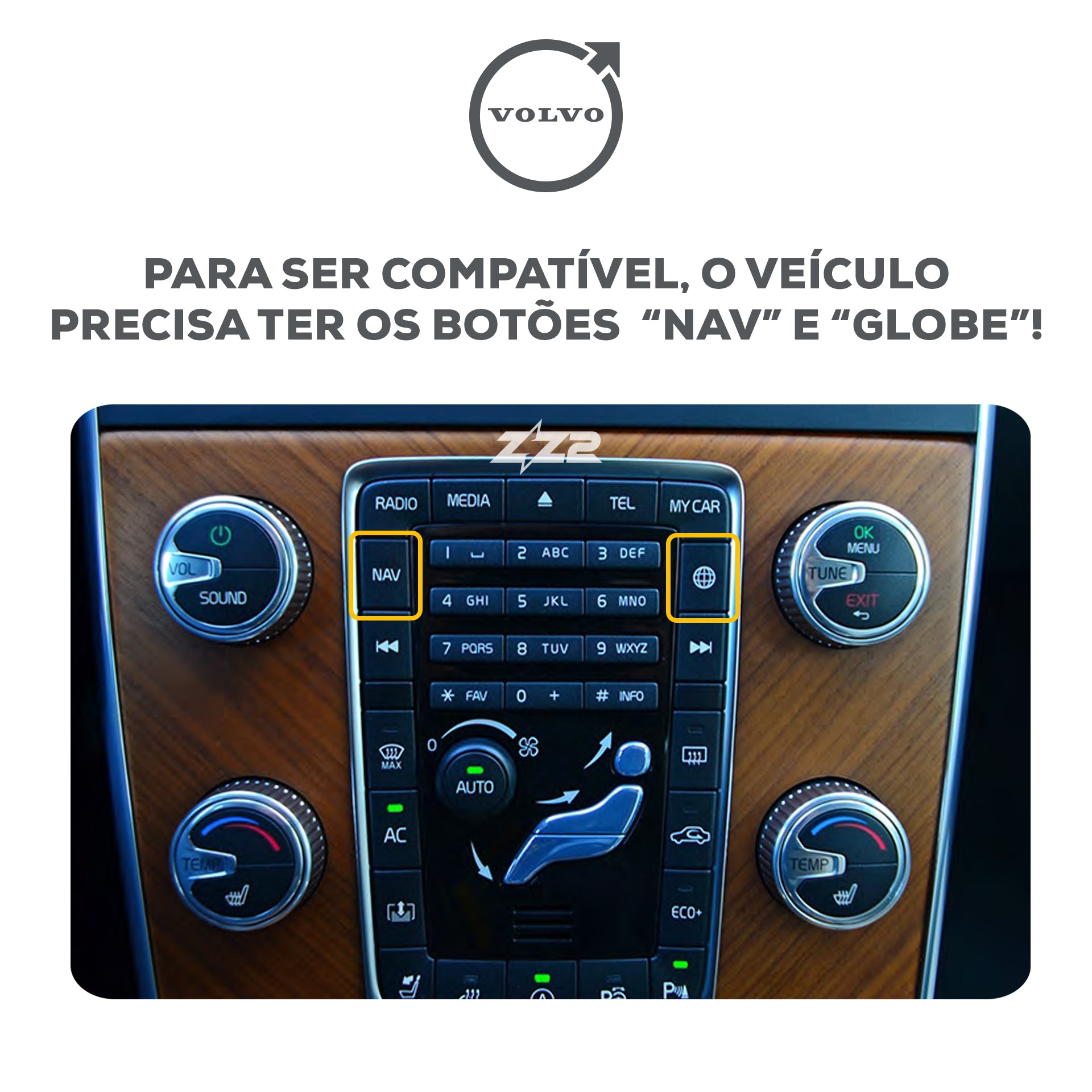 Interface CarPlay Volvo (IT3-VOLVO) – ZZ2 Brasil